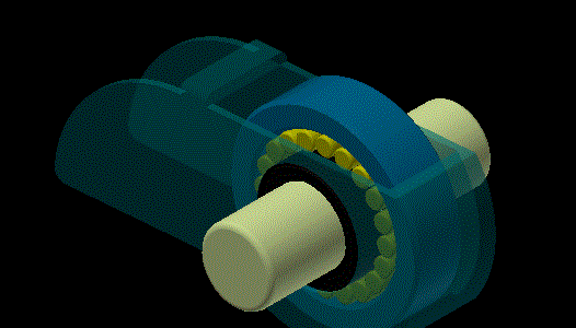 three dimensional drawing of a roller rocker arm complete with bearing