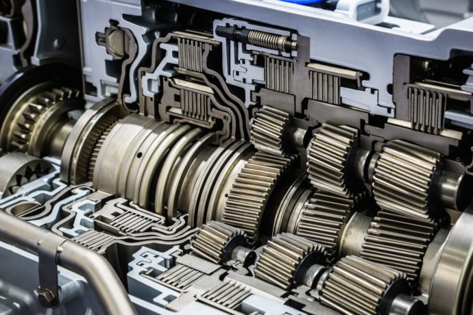 Transmission Cross Section with Sprocket and Bearing